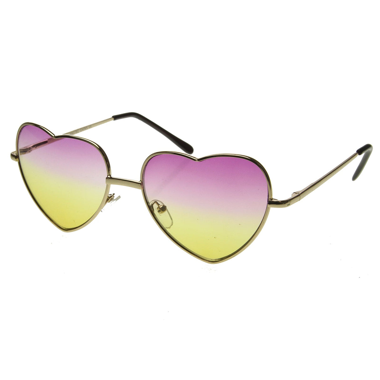 Cute Metal Heart Shape Rainbow Color Lens Sunglasses 9205 from zeroUV