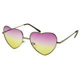 Cute Metal Heart Shape Rainbow Color Lens Sunglasses 9205 from zeroUV