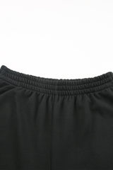 Black Casual High Neck Henley Top and Short Outfit from MsDressly