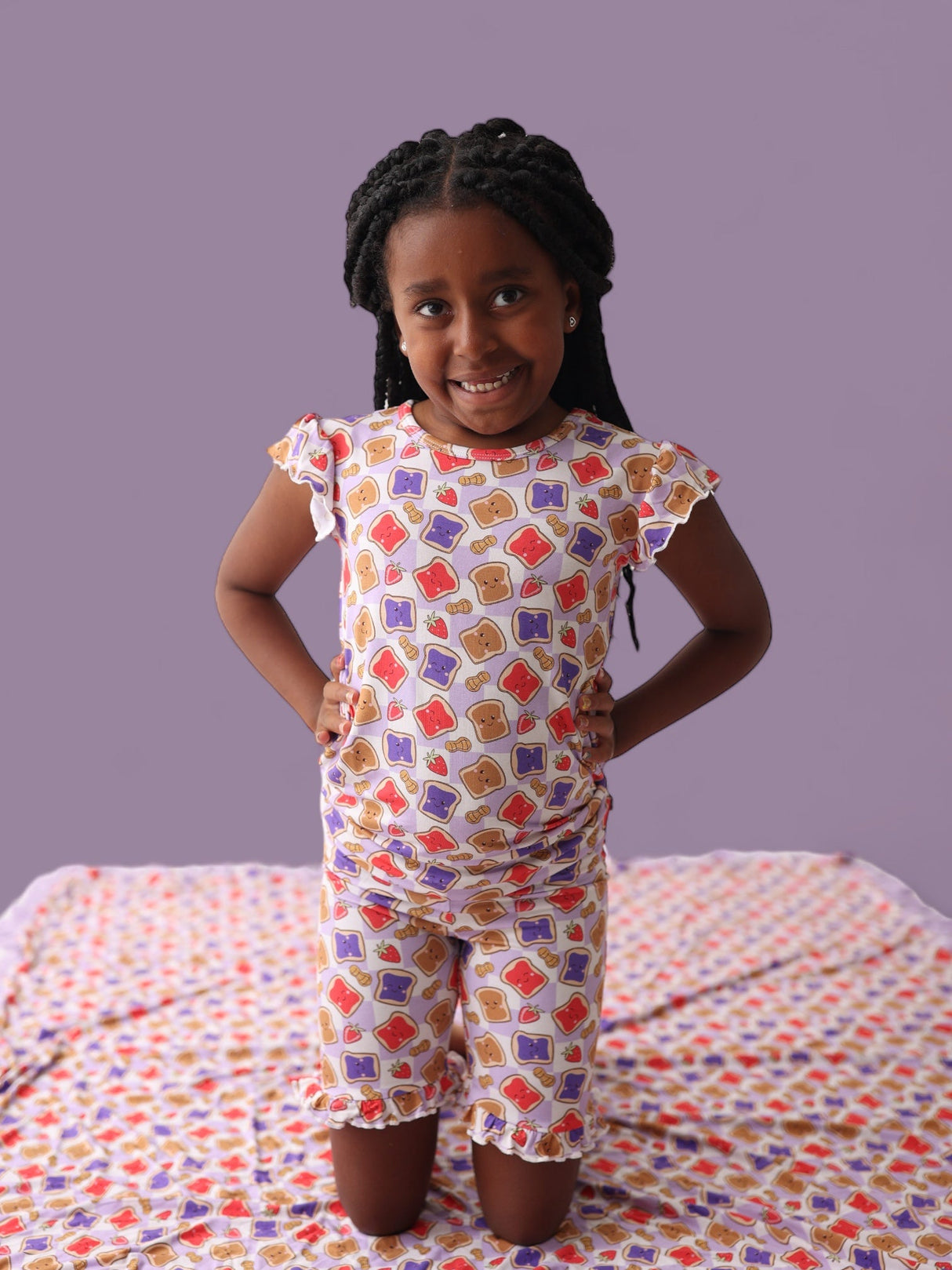 EXCLUSIVE PEANUT BUTTER JELLY TIME DREAM RUFFLE SHORT SET from DREAM BIG LITTLE CO
