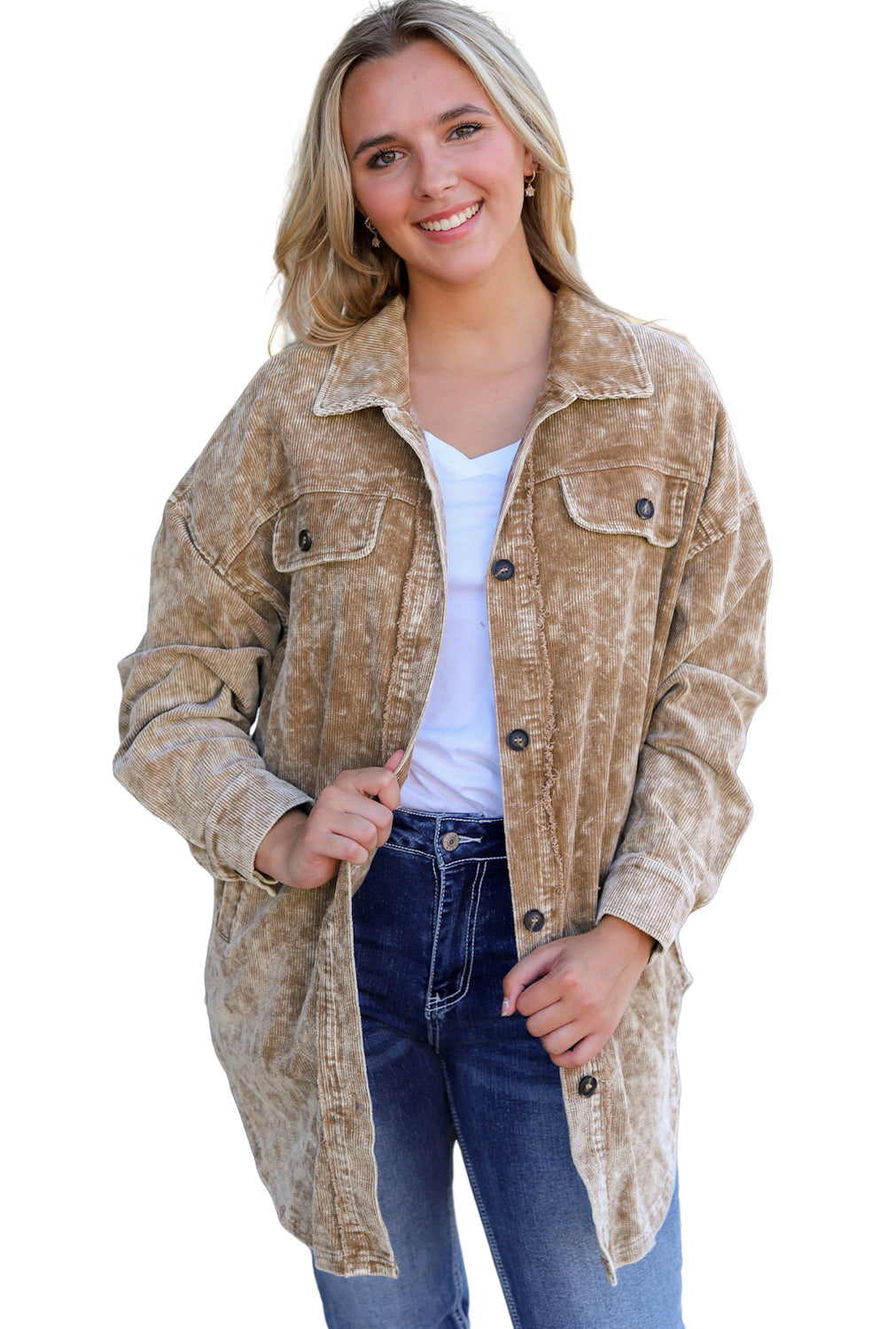 Chic Lapel Long Wool Coat with Pockets. from MsDressly
