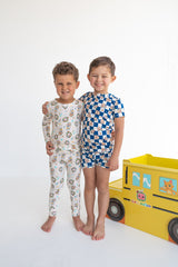 Dream Big Little Co x CoComelon JJ STARRY NIGHT CHECKERS DREAM SHORT SET from DREAM BIG LITTLE CO