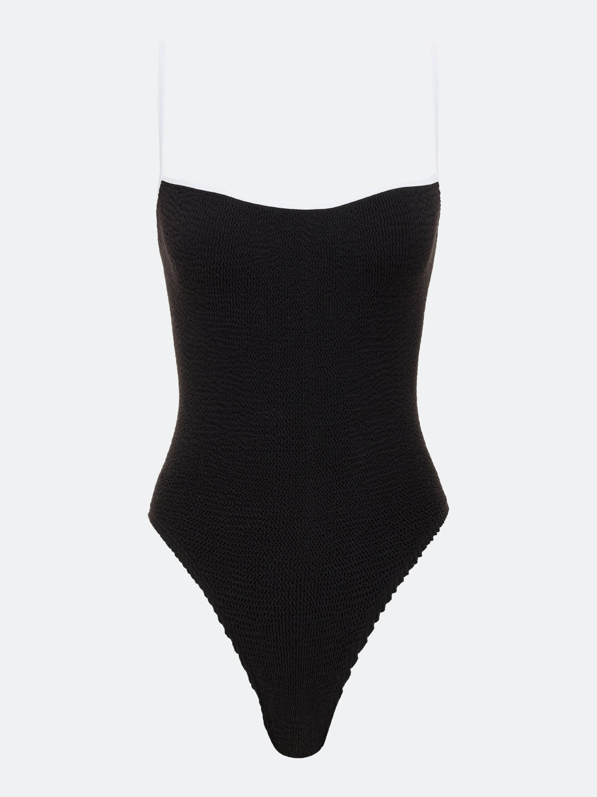 BALBOA THIN STRAP ONE PIECE - BLACK WITH WHITE CONTRAST from ELYSIIAN