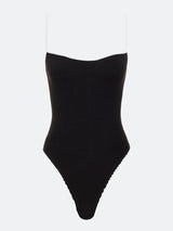 BALBOA THIN STRAP ONE PIECE - BLACK WITH WHITE CONTRAST from ELYSIIAN