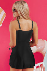 Amaia Side Tied Adjustable Straps A-line One Piece Swim Dress from Threaded Pear