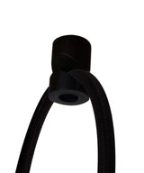 Light Swag Plug-In Pendant 16"w Island Paradise Linen Drum Shade, 17' Black Cord From LampsUSA