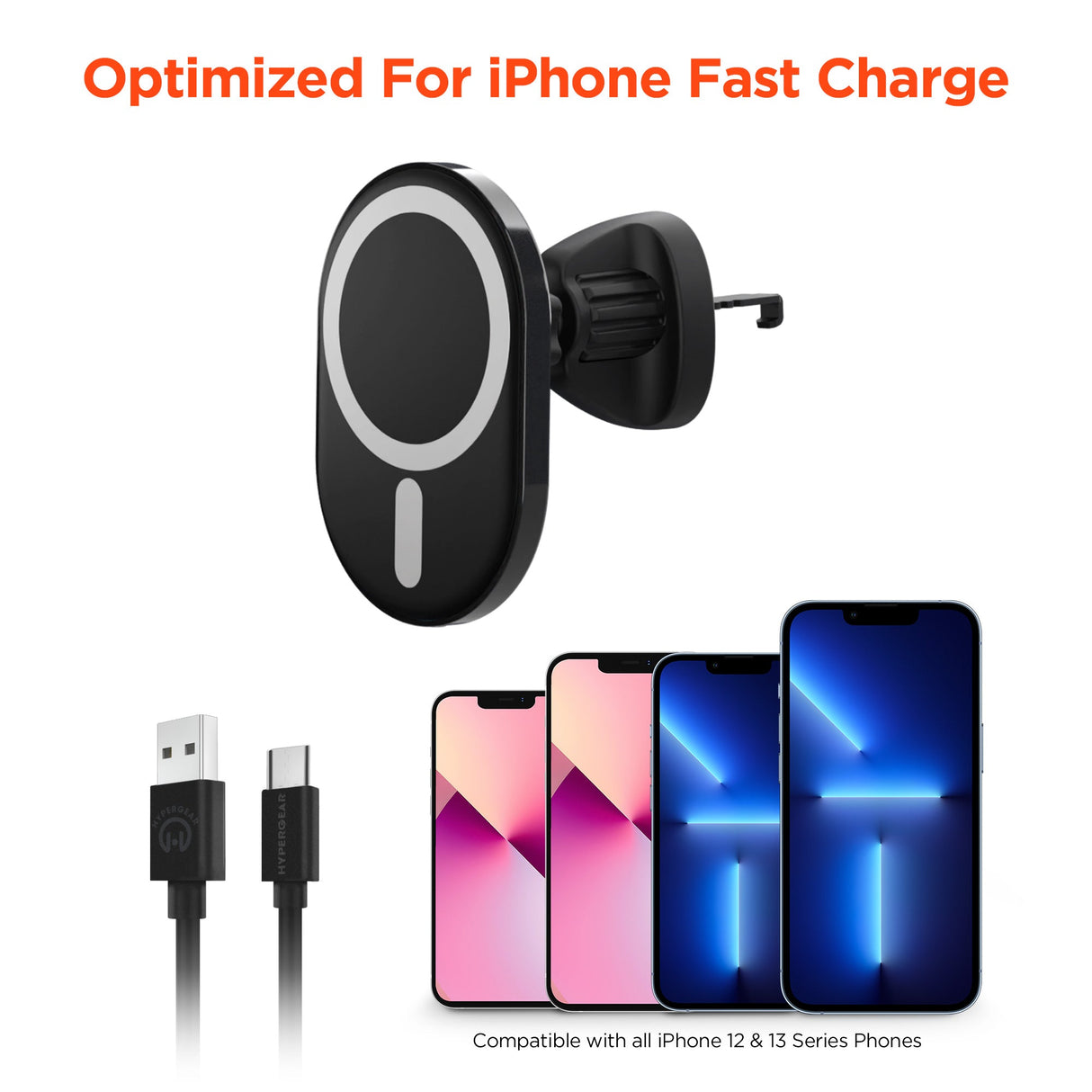 HyperGear MagVent Wireless Car Charging Mount for iPhone 13 from Jupiter Gear Home