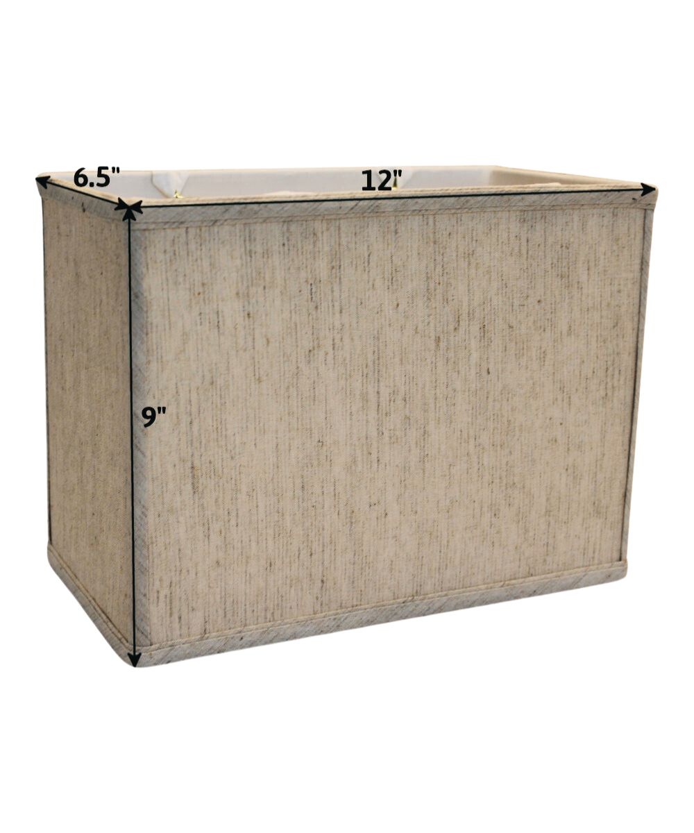 Rectangular 14"W x 10"H Drum Lampshade Softback Textured Oatmeal From LampsUSA