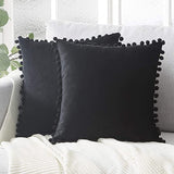 Velvet Pom Pom Cushion Covers from Moderny