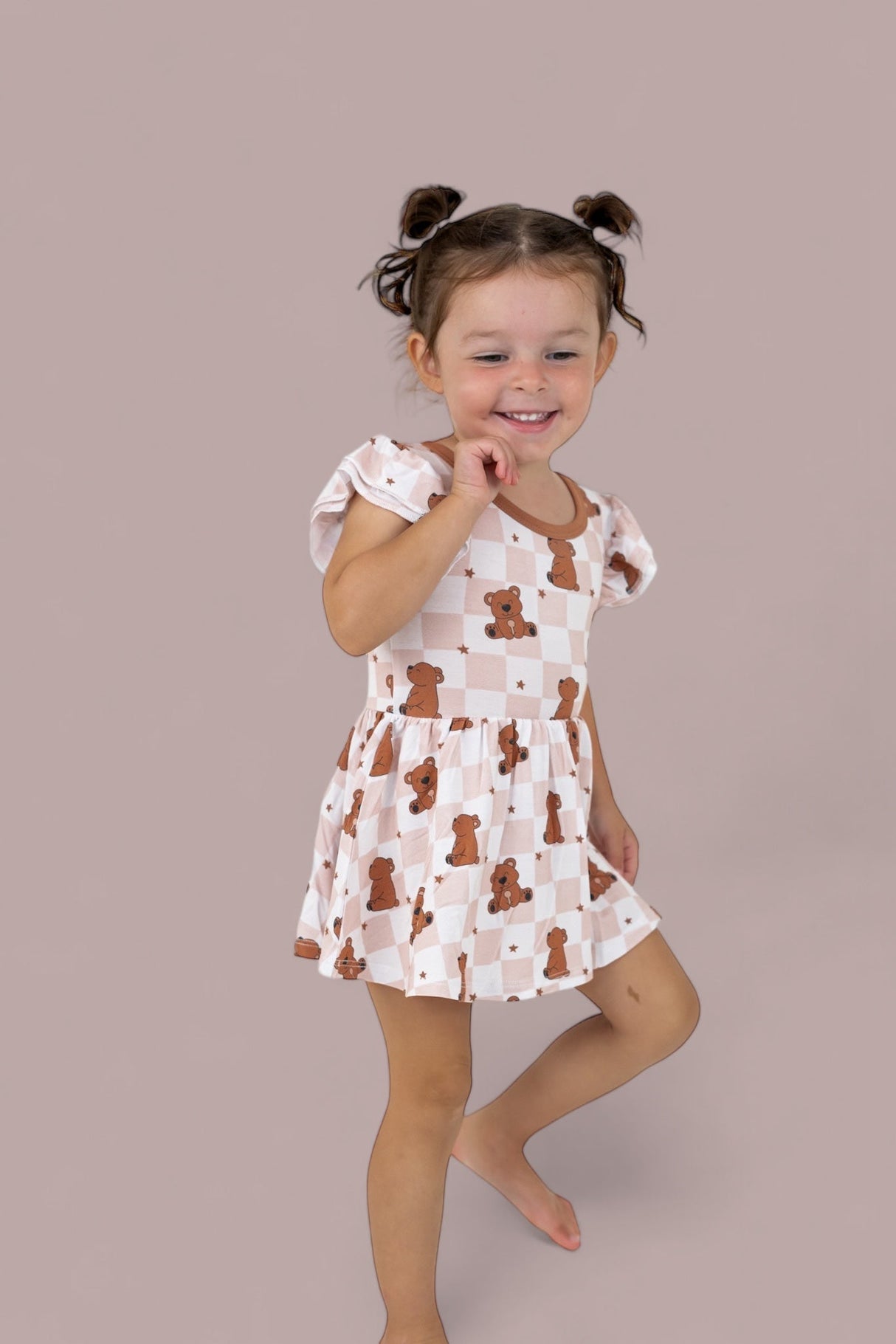COZY BEAR DREAM CAP SLEEVE BODYSUIT DRESS from DREAM BIG LITTLE CO