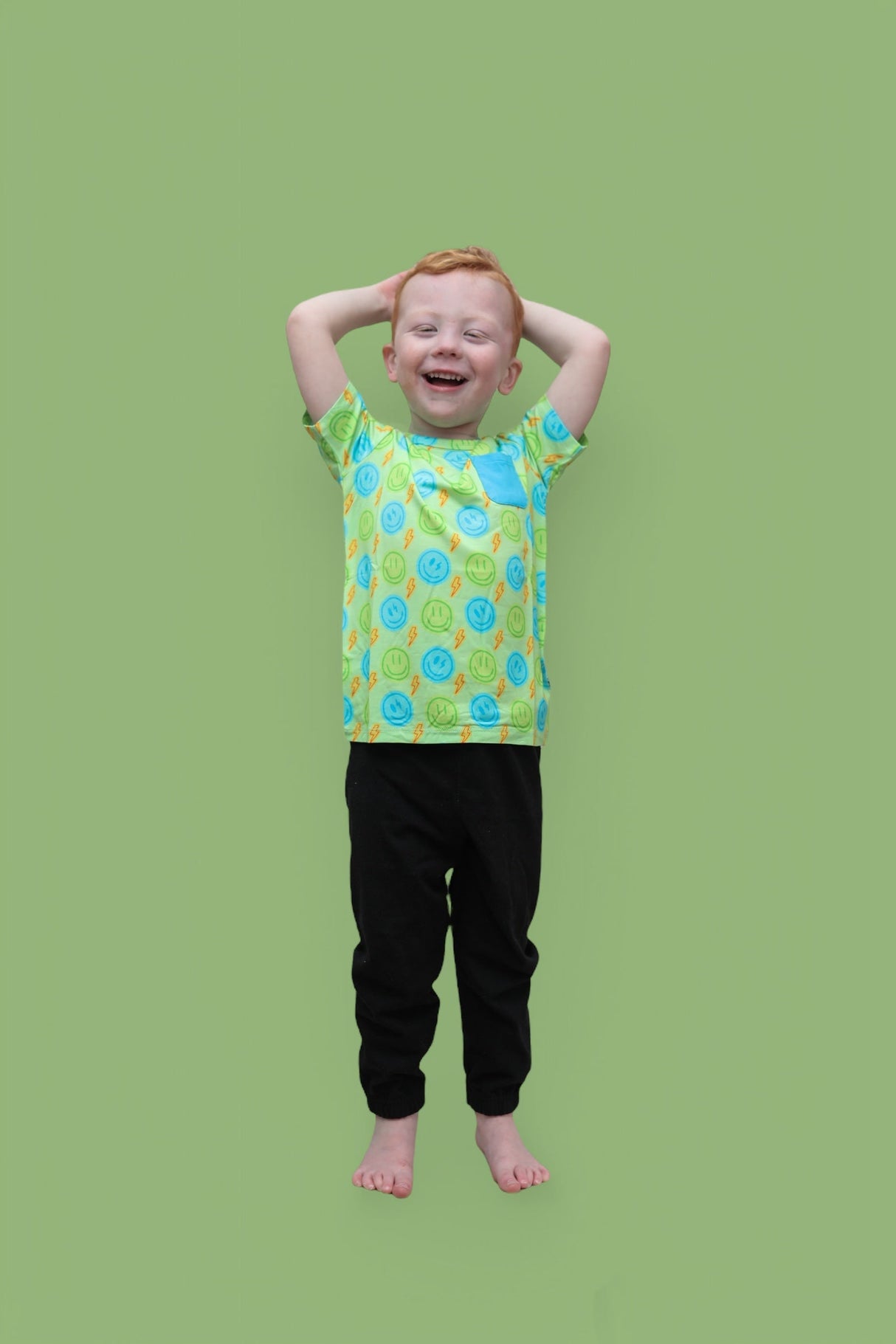 NEON SMILES DREAM POCKET TEE from DREAM BIG LITTLE CO