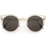 Women's Indie Round Metal Laser Cut Mesh Cat Eye 9432 from zeroUV