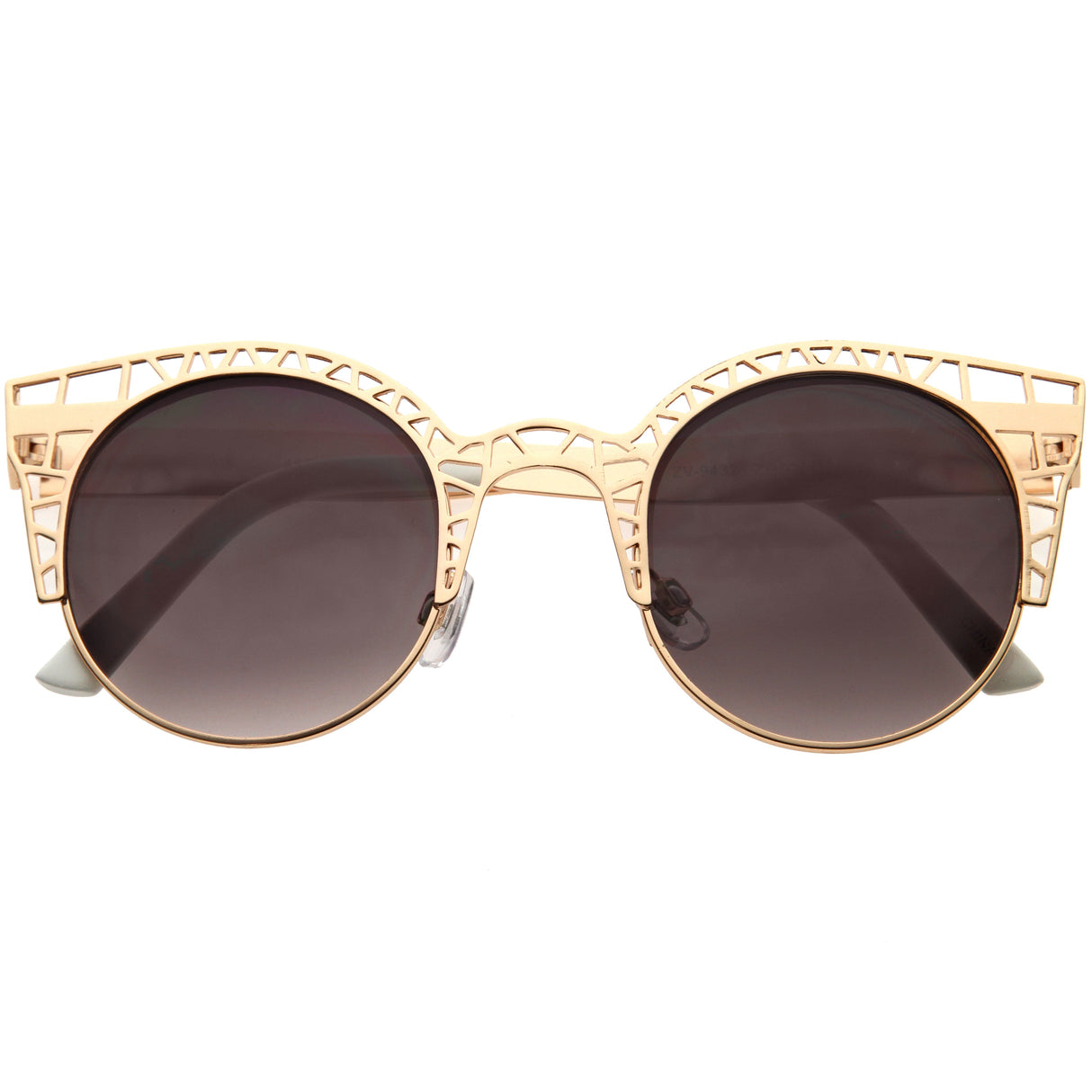 Women's Indie Round Metal Laser Cut Mesh Cat Eye 9432 from zeroUV