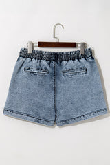 Cielo Drawstring Pocketed Denim Shorts from Threaded Pear
