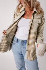 Beige Houndstooth Corduroy Jacket from MsDressly