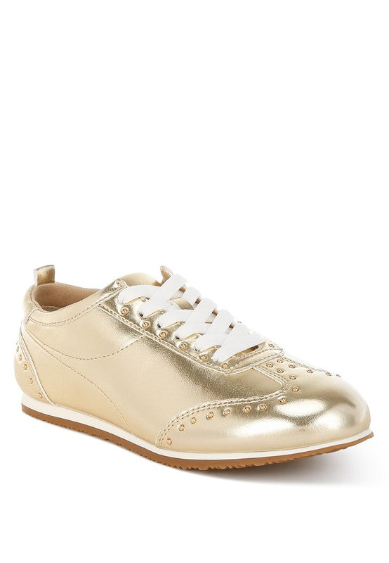 Yorika Studded Metallic Pleather Sneakers from My Pampered Life Seattle
