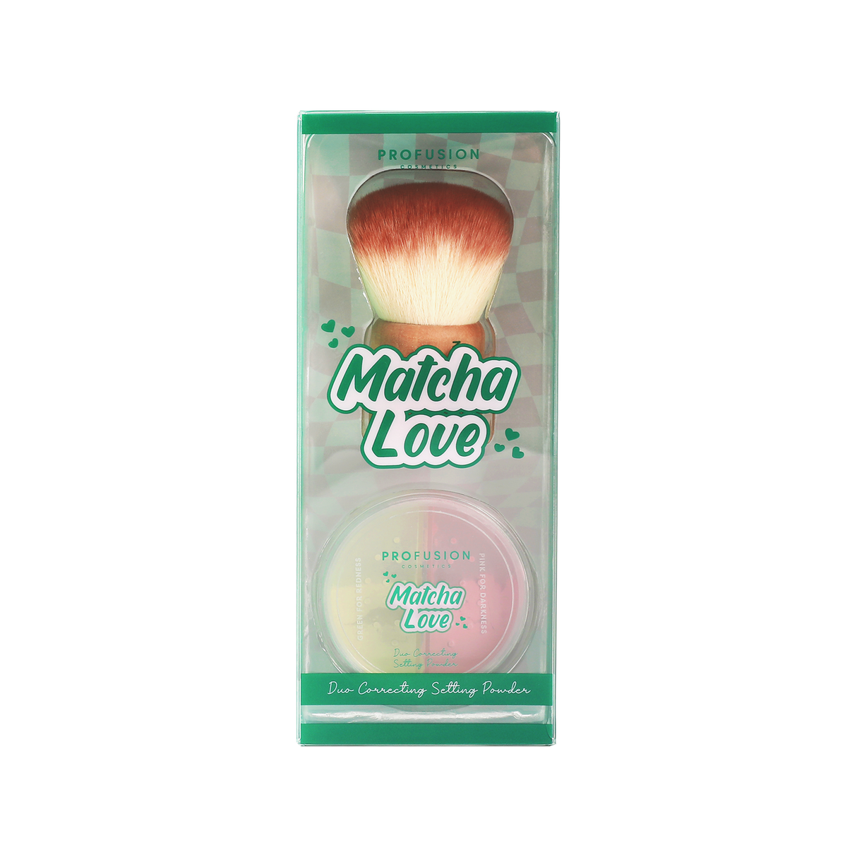 Matcha Love Correcting Powder & Kabuki Brush from Profusion Cosmetics