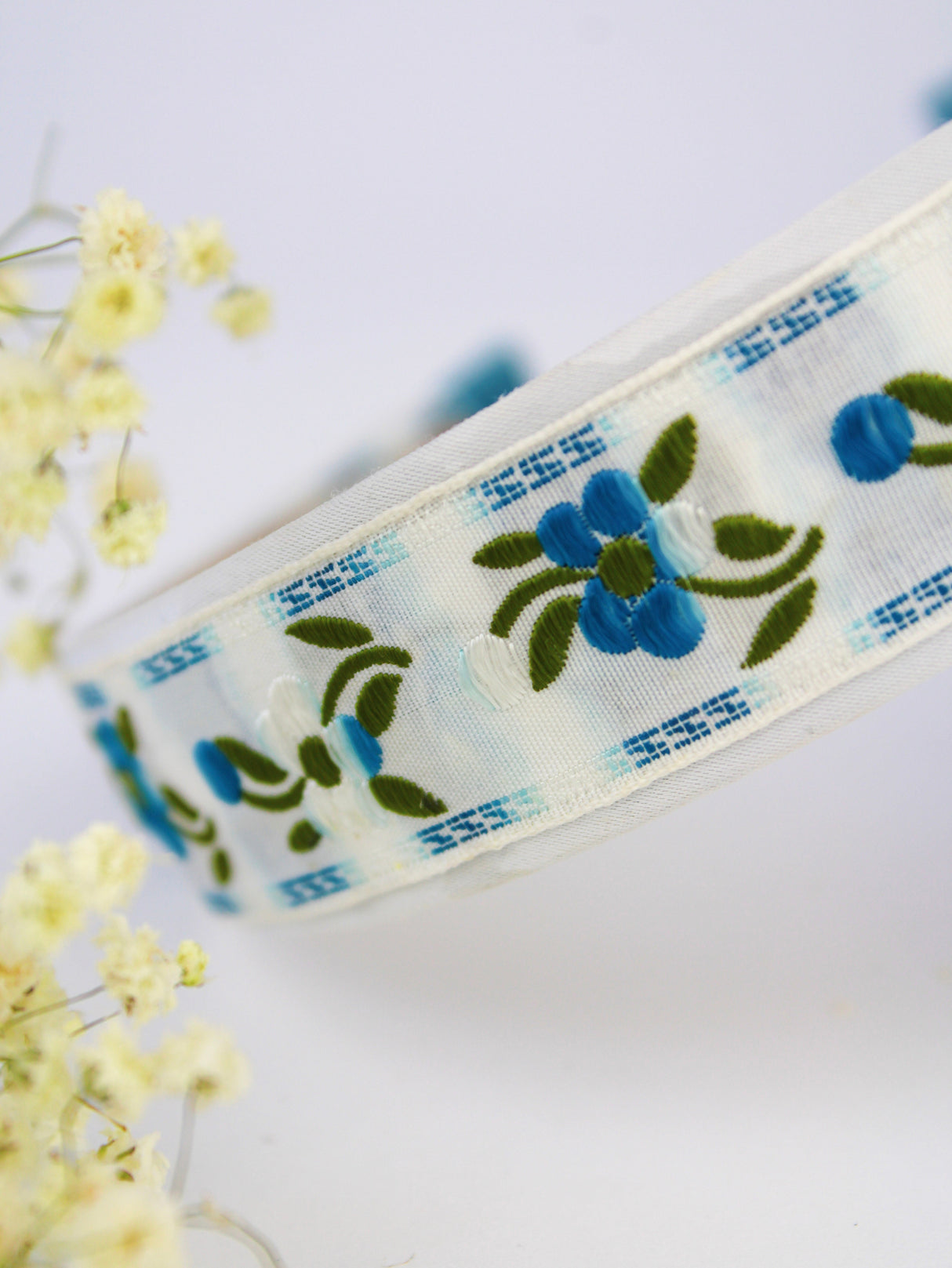Blue Clematis Floral Headband from Ash & Rose