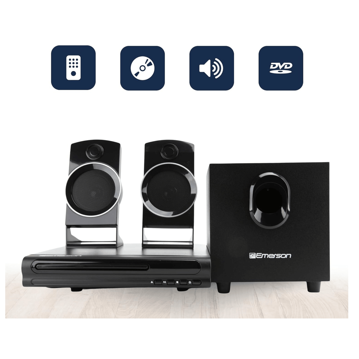 Emerson Speaker Surround Sound System & 2.1 Channel Home Theater DVD Player from Jupiter Gear Home