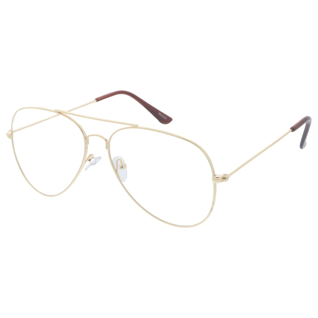 Retro Full Metal Aviator Sunglasses With Clear Lenses Glasses 9591 from zeroUV