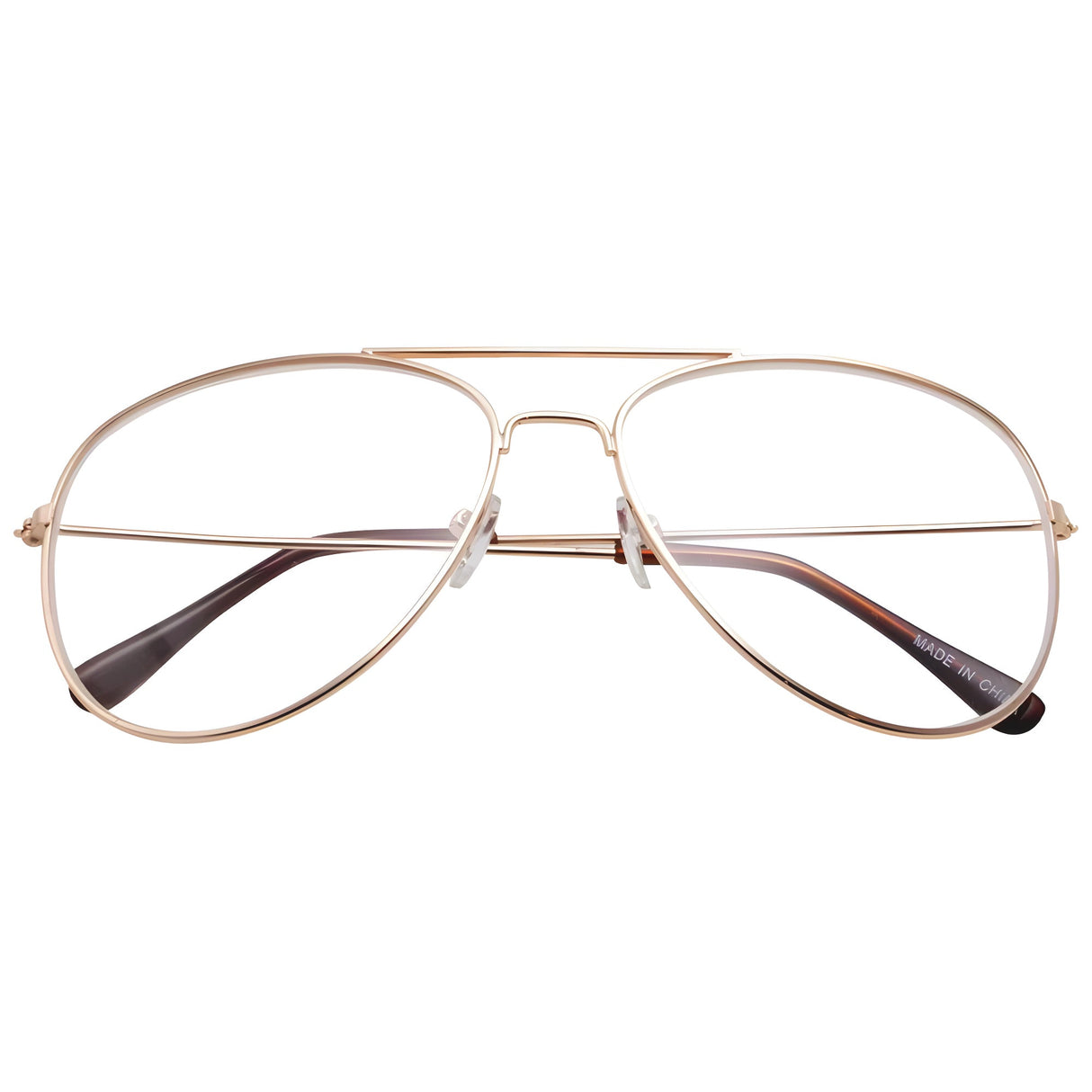 Retro Full Metal Aviator Sunglasses With Clear Lenses Glasses 9591 from zeroUV
