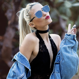 Modern Fashion Panto Flat Front Metal Aviator Sunglasses A121 from zeroUV