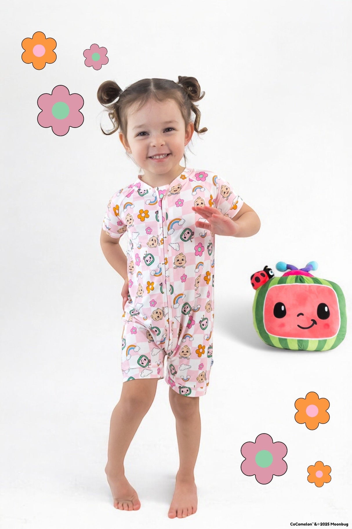Dream Big Little Co x CoComelon JJ RAINBOW CHECKERS DREAM SHORTIE from DREAM BIG LITTLE CO