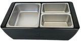 REVO MIX Pan Set | Stainless Steel 4" deep | One 1/2 Size and Two 1/4 size food pans From REVO COOLERS, LLC