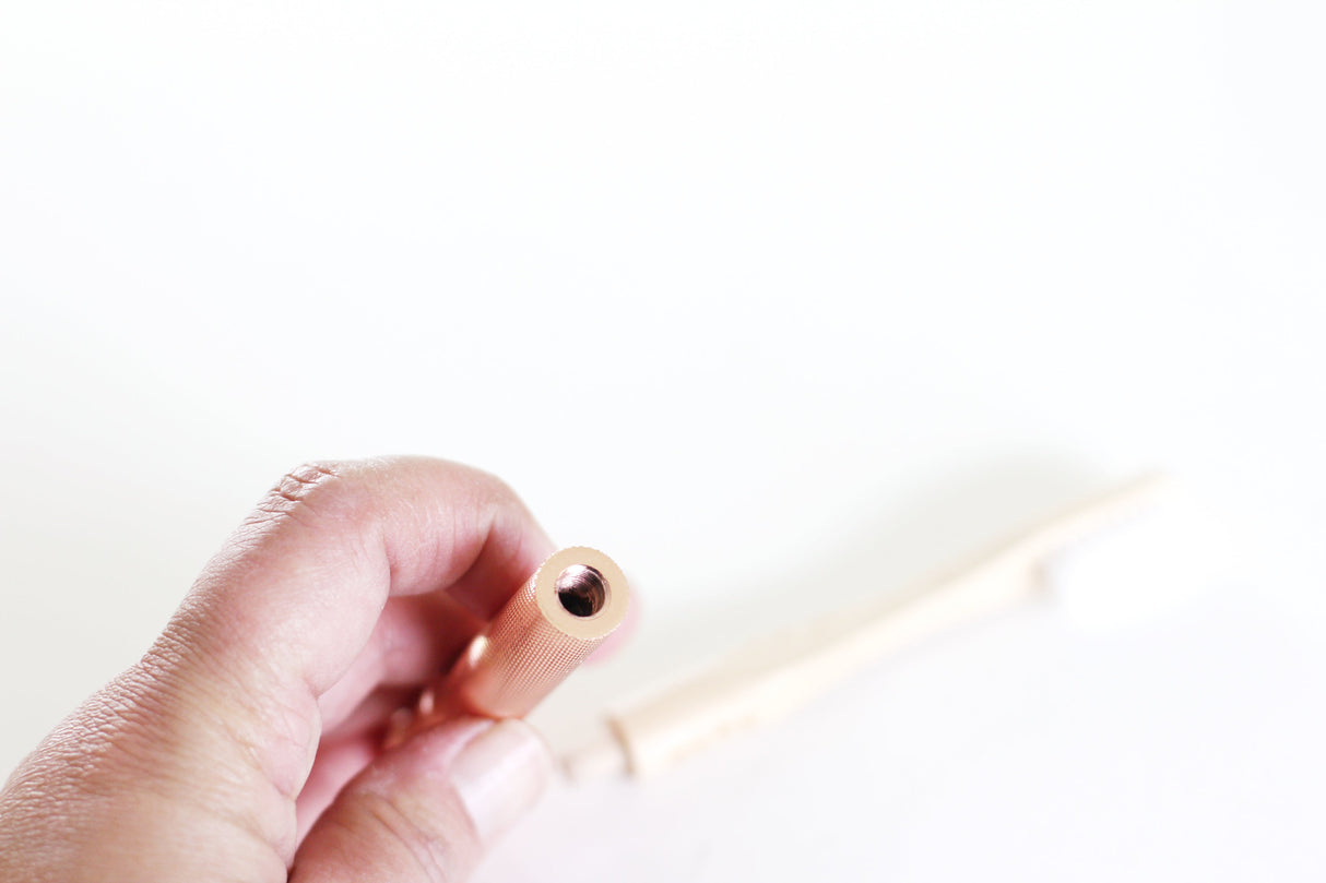 Replaceable Bamboo Toothbrush Copper Handle - Soft White Bristles from Lucky Teeth