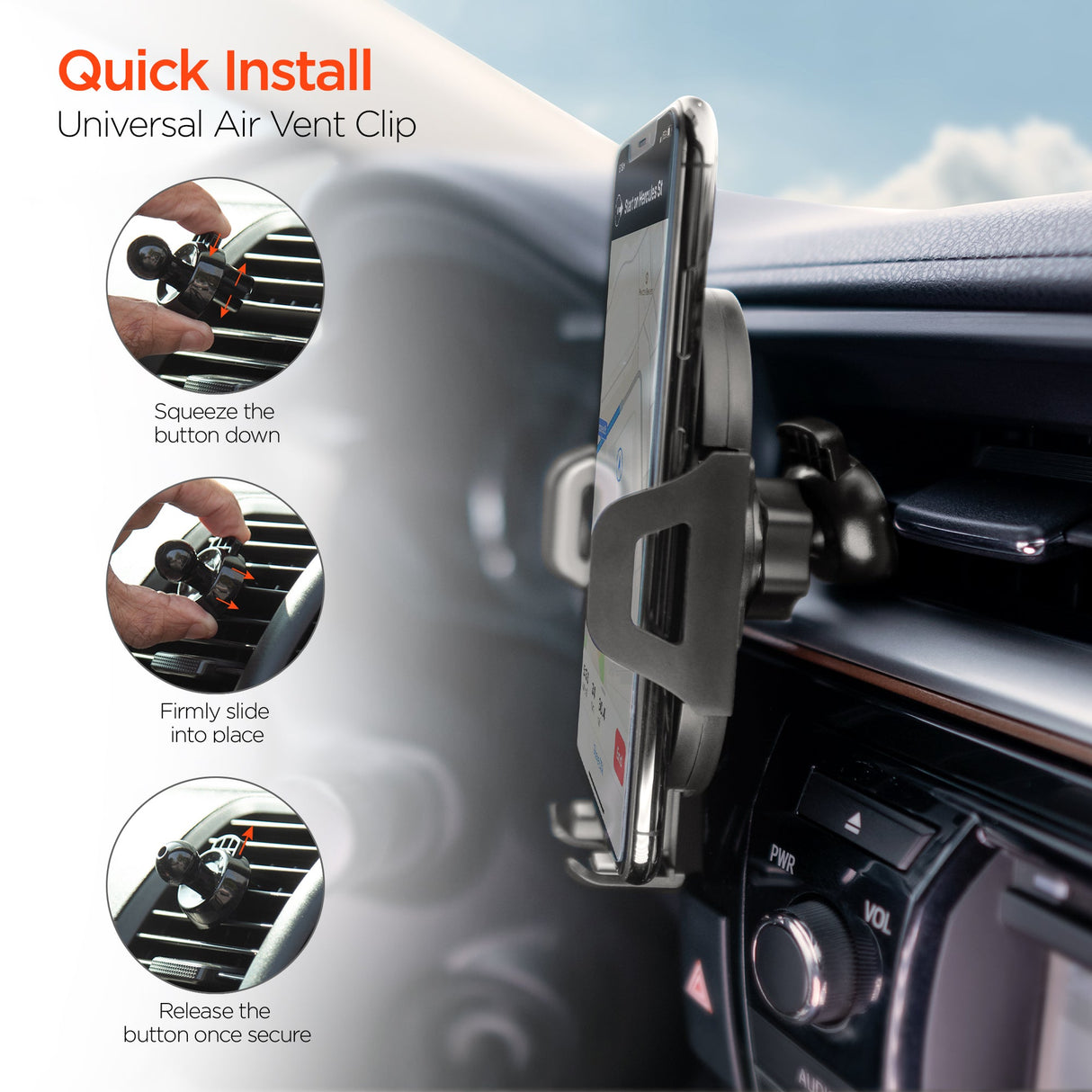 HyperGear 3-in-1 Phone Mount Kit Black (15289-HYP) from Jupiter Gear Home