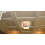 Moderne 14"W Flush Mount Conversion Kit  White Fabric Drum Lampshade From LampsUSA