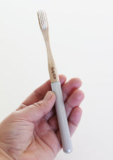 Replaceable Bamboo Toothbrush Aluminum Handle - Soft White Bristles from Lucky Teeth