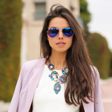Retro Flash Color Mirrored Lens Metal Aviator Sunglasses 1485 from zeroUV