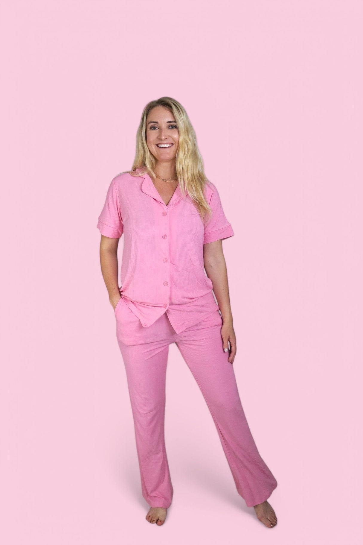 BELLA PINK RIB WOMEN'S DREAM FLARE SET from DREAM BIG LITTLE CO