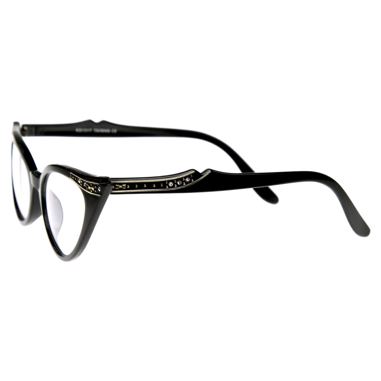 Vintage 1950s Fashion Clear Lens Glasses Rhinestones 8434 from zeroUV