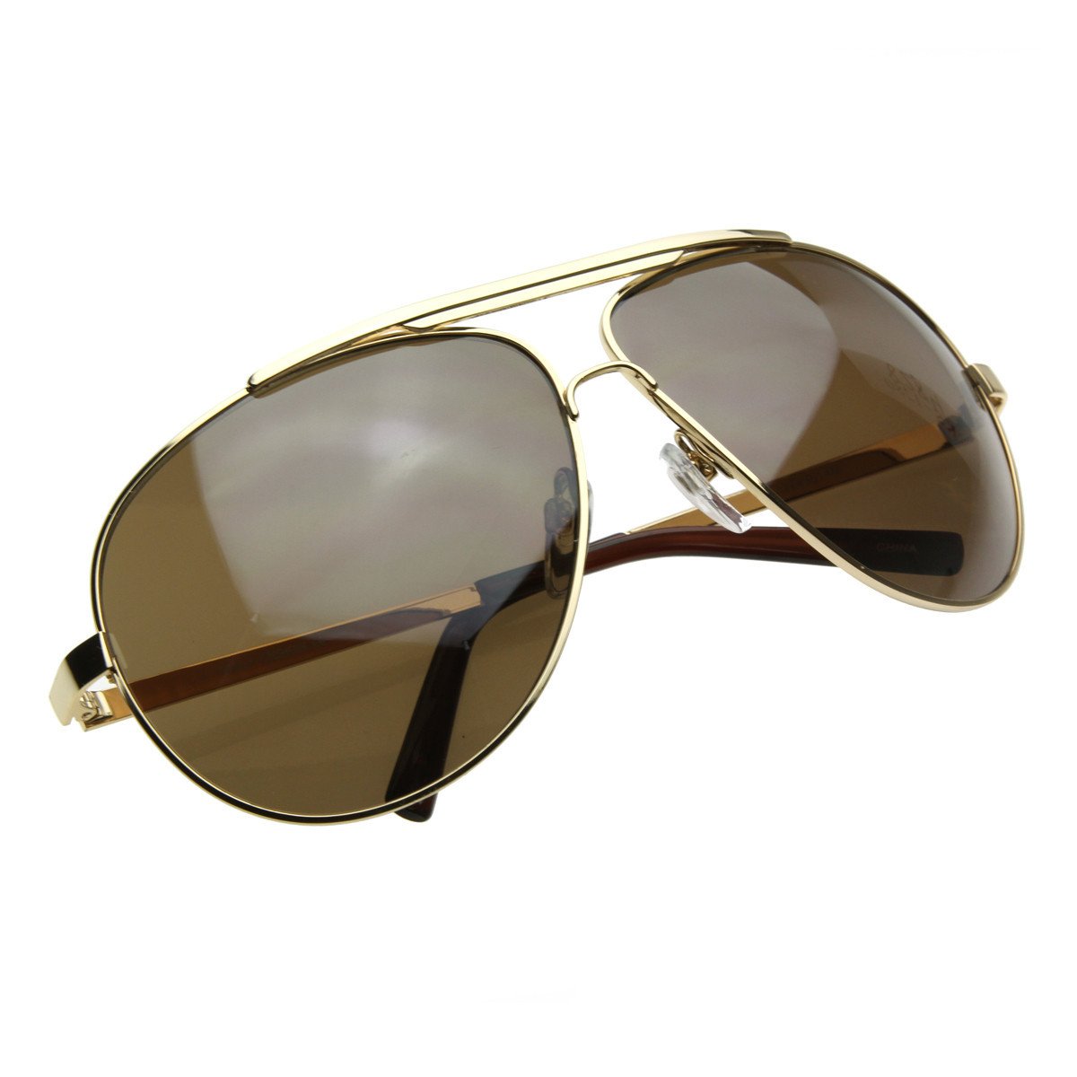 Extra Large Metal Oversize Frame Aviator Sunglasses 1580 70mm from zeroUV