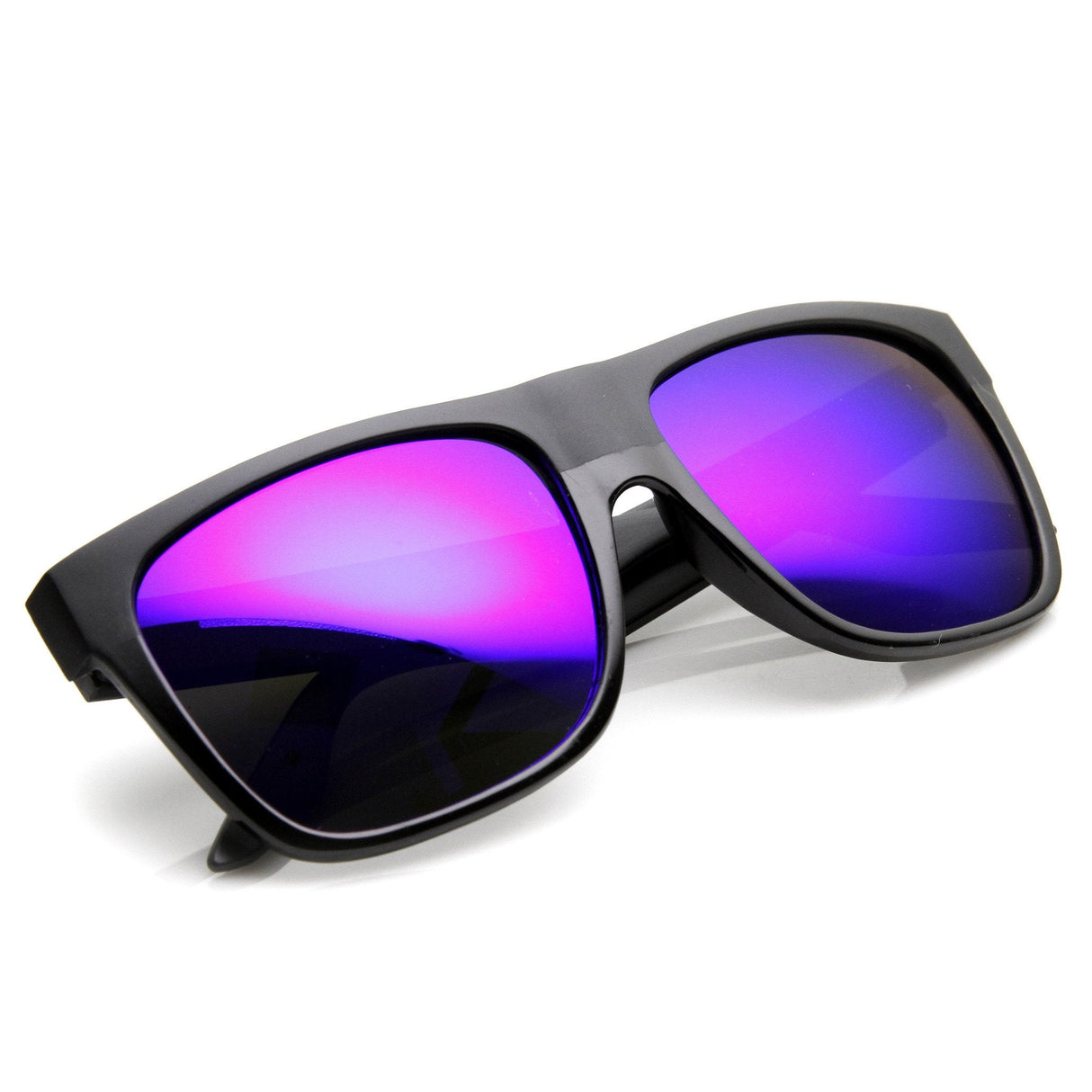 Frosted Retro Flat Top Candy Color Mirrored Lens Sunglasses 8610 from zeroUV