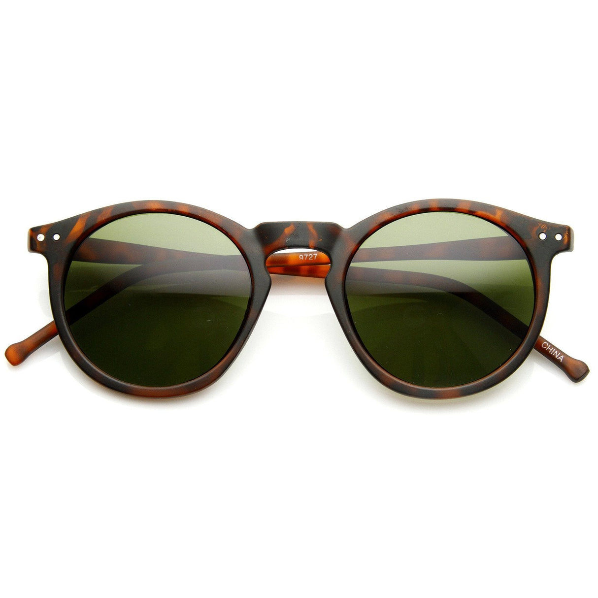 Dapper Key Hole Vintage Horned Rim Round Circle Indie Sunglasses 8943 from zeroUV