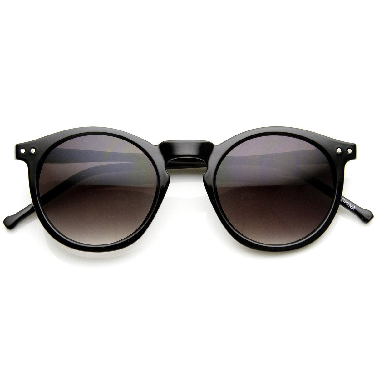 Dapper Key Hole Vintage Horned Rim Round Circle Indie Sunglasses 8943 from zeroUV