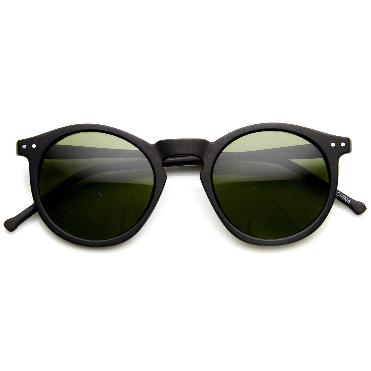 Dapper Key Hole Vintage Horned Rim Round Circle Indie Sunglasses 8943 from zeroUV