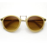 Vintage Steampunk Inspired Round Horned Rim Frame Sunglasses 8591 from zeroUV