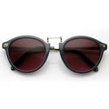 Vintage Steampunk Inspired Round Horned Rim Frame Sunglasses 8591 from zeroUV