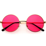 Retro Hippie Round Color Tone Metal Sunglasses 9892 from zeroUV