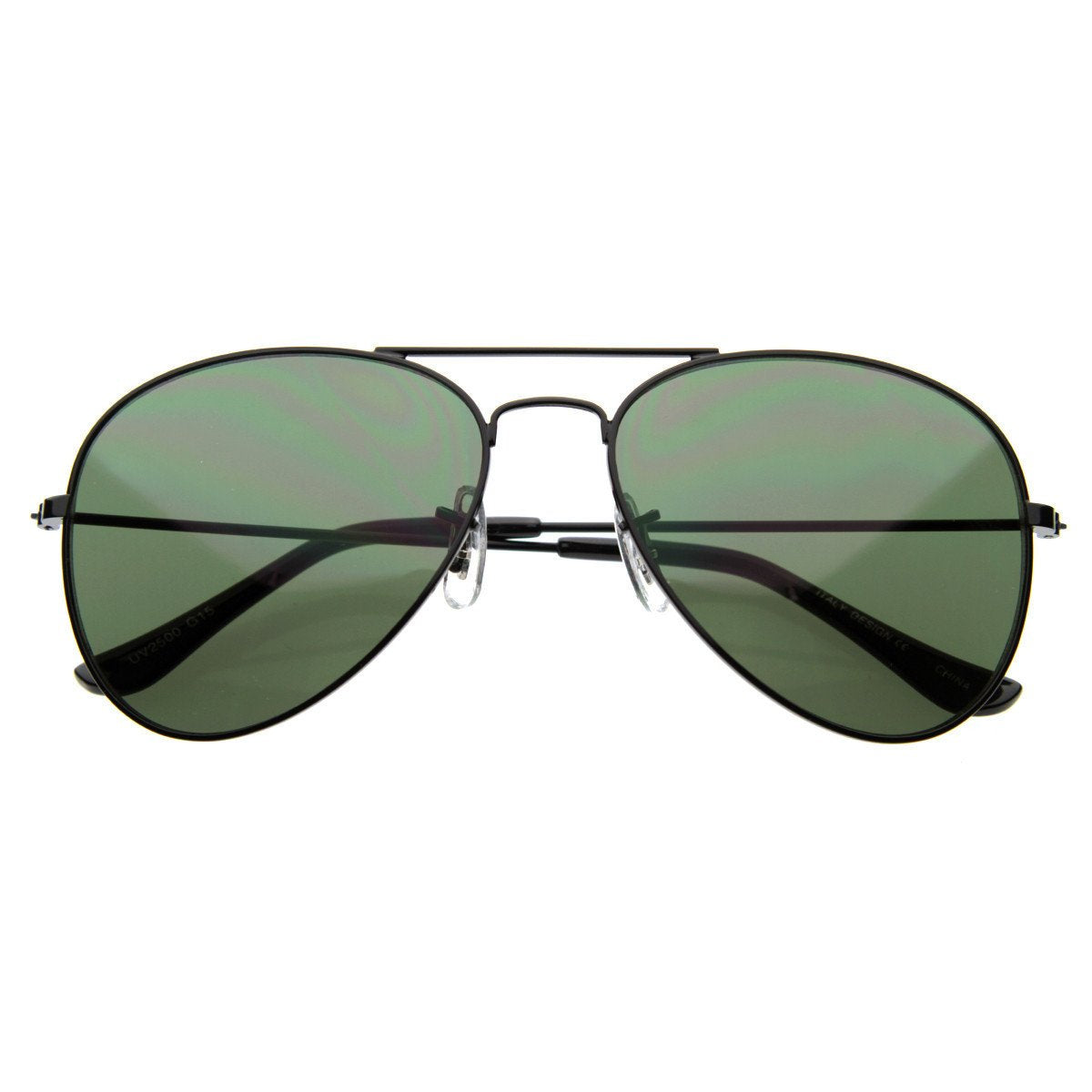 Limited Dead Stock Glass Lens Classic Metal Military Aviator Sunglasses 1042 from zeroUV