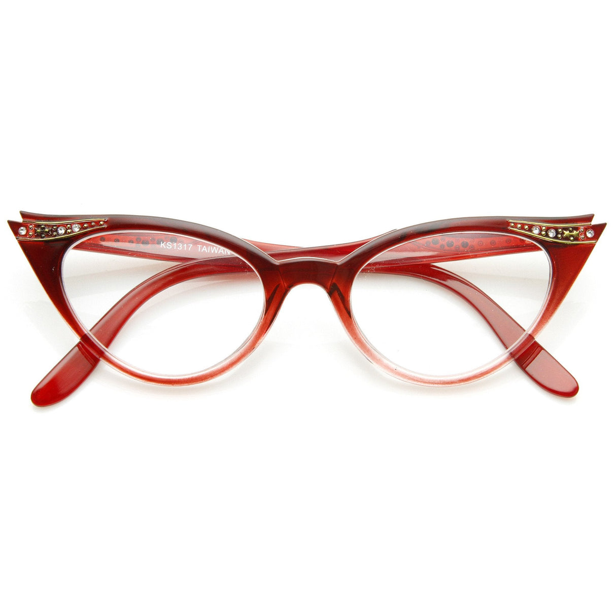 Vintage 1950's Womens Cat Eye Clear Lens Glasses 8783 from zeroUV