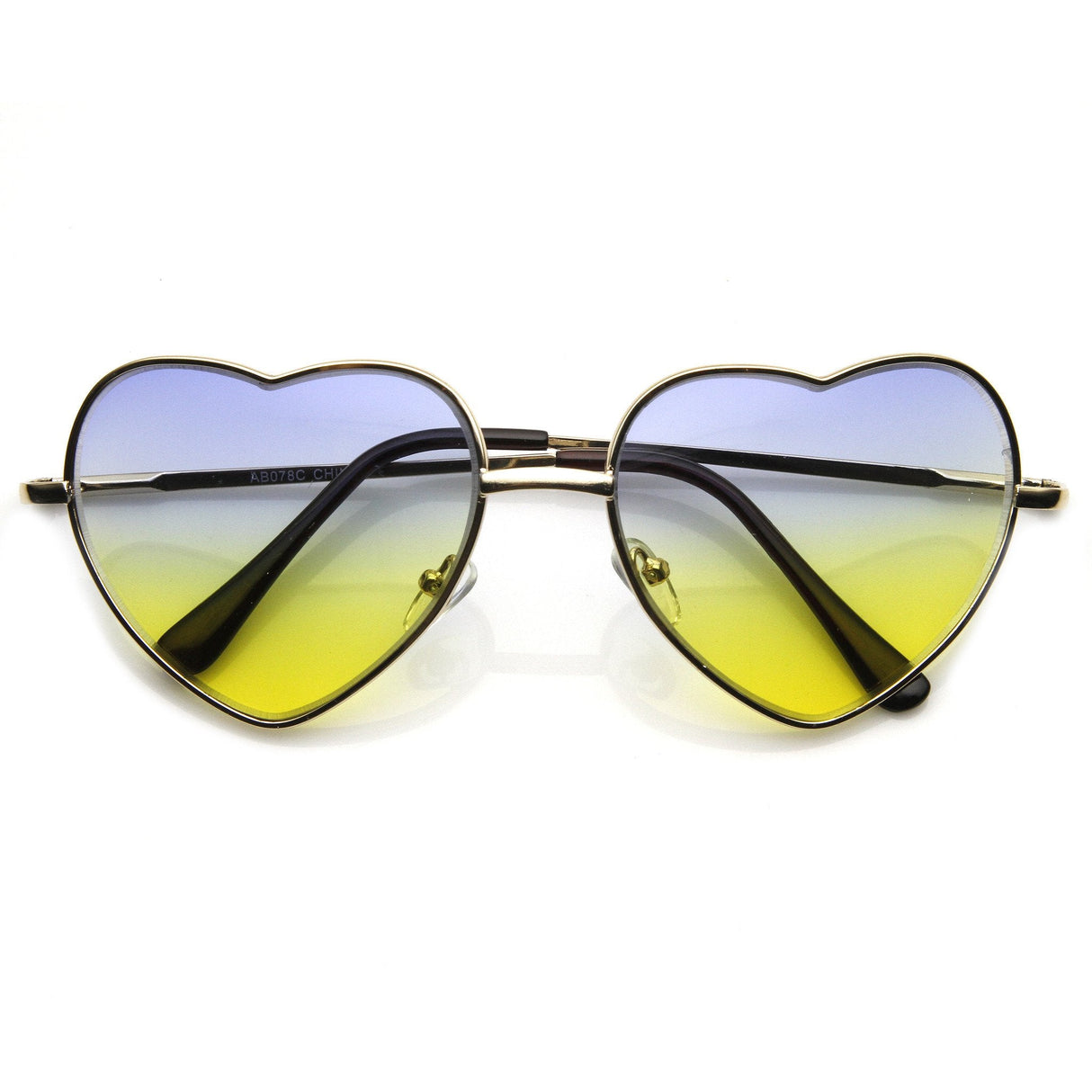 Cute Metal Heart Shape Rainbow Color Lens Sunglasses 9205 from zeroUV
