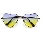 Cute Metal Heart Shape Rainbow Color Lens Sunglasses 9205 from zeroUV