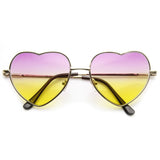 Cute Metal Heart Shape Rainbow Color Lens Sunglasses 9205 from zeroUV