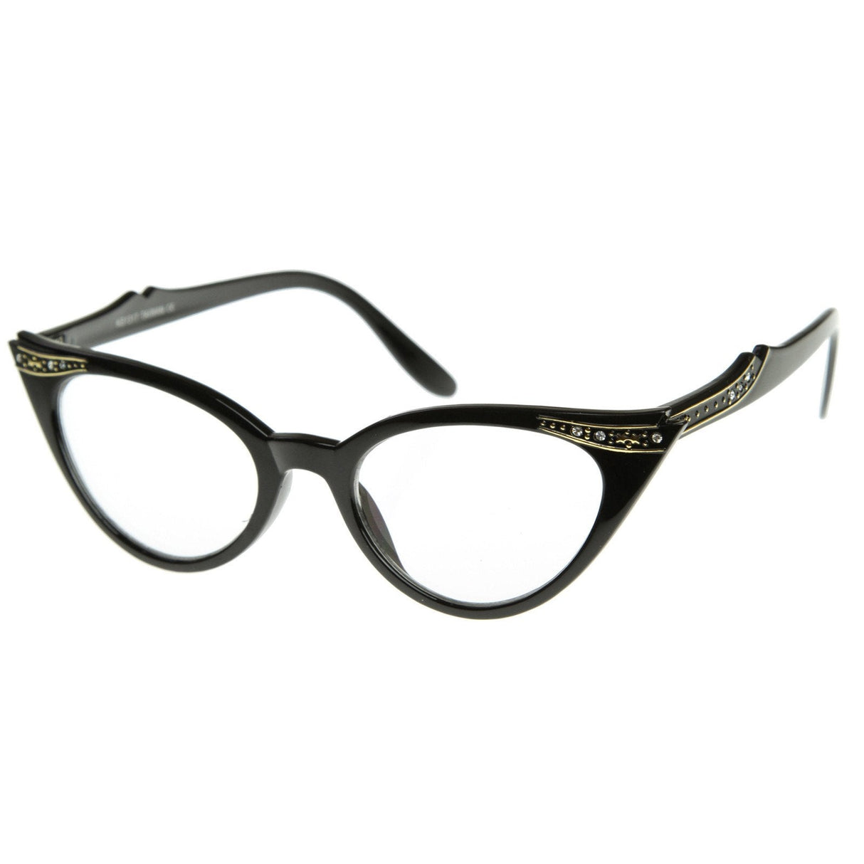Vintage 1950s Fashion Clear Lens Glasses Rhinestones 8434 from zeroUV