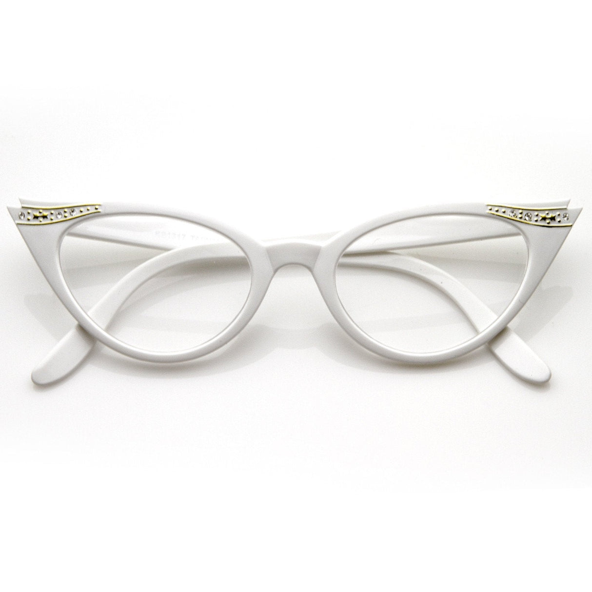 Vintage 1950s Fashion Clear Lens Glasses Rhinestones 8434 from zeroUV
